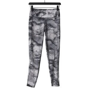 Zone Pro Marble Print Leggings‎ Womens L Black White High Rise Pockets Athletic